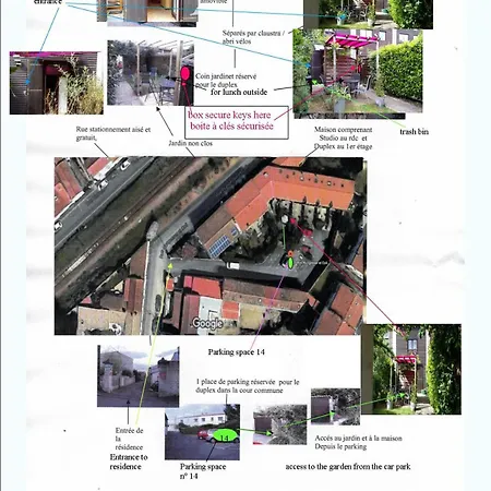 Duplex14h 1er Etage Jardinet 1 Parking Ou Studio14b Rdc Terrasse Sans Parking 公寓